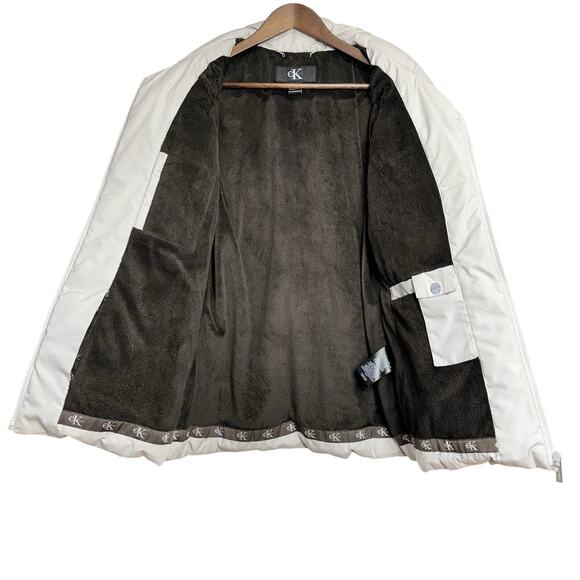 Women's Calvin Klein Cream Down Puffer Jacket - Size Small - Picture 3 of 11